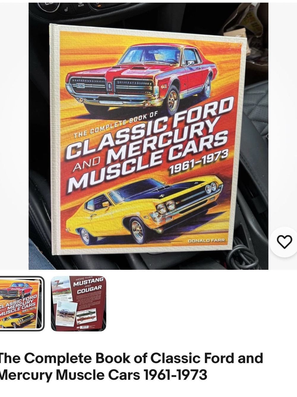 Classic Ford & Mercury Muscle Cars 1961-1973 Hardcover Book - Red & Yellow Cover